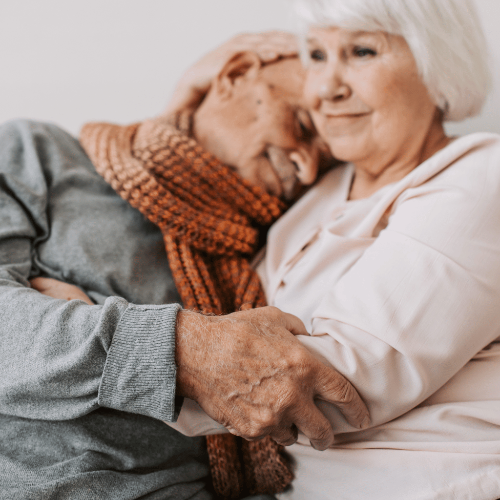 CHIRYO Outcomes and Intervention Services wife hugging husband who has dementia